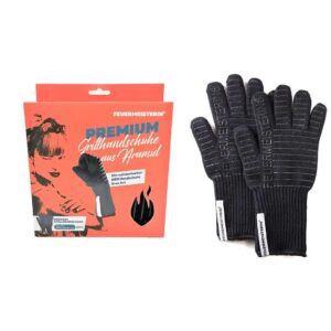FEUERMEISTERIN Premium Grillhandschuhe Aramid, schwarz