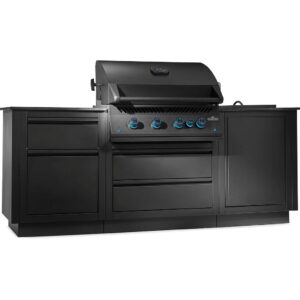 Napoleon Outdoorküche OASIS™ COMPACT 105 Gasgrill BIG32 und Einbau Sizzle Zone™ Mattschwarz