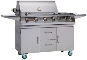 Bull BBQ 7 Burner Premium - Grillstation mit Infrarot Backburner, Seitenkochstelle und Rotisserie