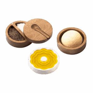 Style de Vie 3-tlg. Keramik-Schalenset für Olivenöl, Butter sowie S&P-Behälter