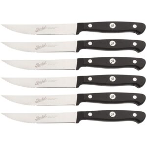 Berkel klassisches Set m. 6 Steakmessern Sägezahnung schwarz